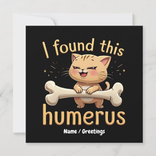 Invitation J'ai Trouvé Cet Humérus Une Histoire Drôle d'Os & (Devant)