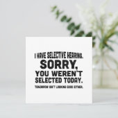 Invitation J'ai une audition sélective Désolé vous n'avez pas (Debout devant)