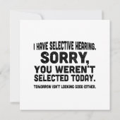 Invitation J'ai une audition sélective Désolé vous n'avez pas (Dos)