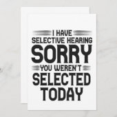 Invitation J'ai une audition sélective Désolé Vous n'étiez pa (Devant / Derrière)