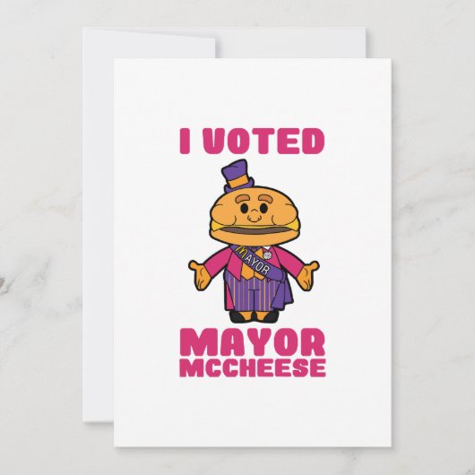 Invitation J'ai voté Maire Mccheese (Devant)