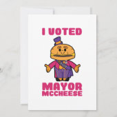 Invitation J'ai voté Maire Mccheese (Dos)