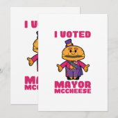 Invitation J'ai voté Maire Mccheese (Devant / Derrière)