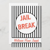Invitation Jail Break Welcome Home Party (Devant / Derrière)