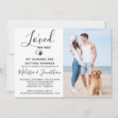 Invitation J'Aimais Son Premier Fiançailles Photo Chien De Co (Devant)