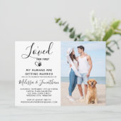 Invitation J'Aimais Son Premier Fiançailles Photo Chien De Co (Debout devant)