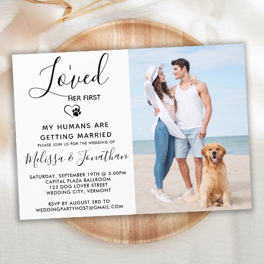 Invitation J'Aimais Son Premier Mariage Photo Chien De Compag