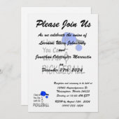 Invitation j'aime à vous peux laisse aller bleu de pickleball (Devant / Derrière)