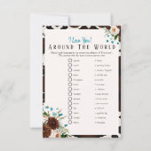 Invitation J'aime autour du monde Boho Bridal douche jeu (Devant)