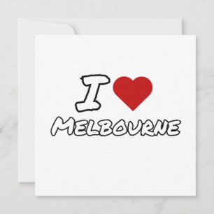 Invitation J'aime cœur Melbourne ville