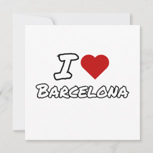 Invitation J'aime cœur ville de Barcelone