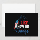 Invitation J'aime comment il tape Couple patriotique du 4 jui (Devant / Derrière)