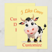 Invitation J'Aime Cows Art Thunder_Cove (Devant / Derrière)