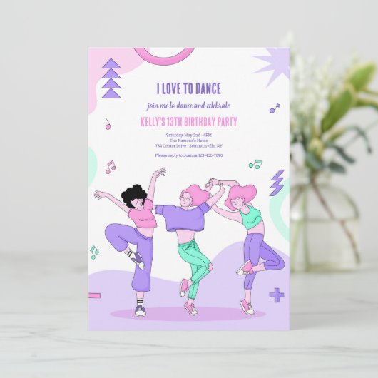 Invitation J'aime danser (Debout devant)