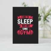 Invitation J'aime dormir mais pas la salle de gym (Debout devant)