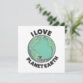 Invitation J'aime la planète Terre (Debout devant)