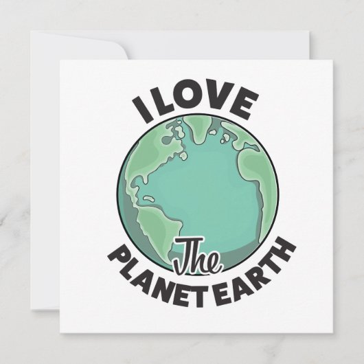 Invitation J'aime la planète Terre (Devant)