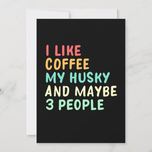 Invitation J'aime le café et mon Husky (Devant)