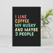Invitation J'aime le café et mon Husky (Debout devant)