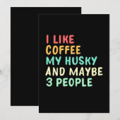 Invitation J'aime le café et mon Husky (Devant / Derrière)
