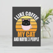 Invitation J'Aime Le Café Mon Chat Et Peut-Être 3 Personnes (Debout devant)