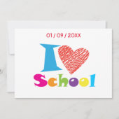 Invitation J'Aime L'École. Retour à l'école. Dessin (Devant)