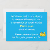 Invitation J'Aime L'École. Retour à l'école. Dessin (Dos)