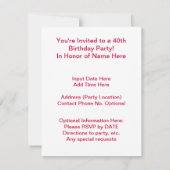 Invitation J'aime les années 70 (Dos)