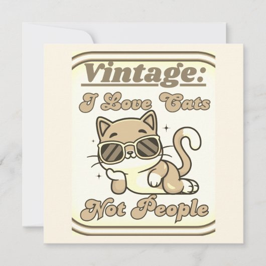 Invitation J'aime les chats, pas les gens (Devant)