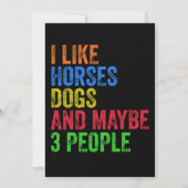 Invitation J'aime les chevaux les chiens et peut-être 3 perso (Devant)