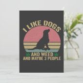 Invitation J'aime les chiens et l'herbe Et peut-être 3 Person (Debout devant)