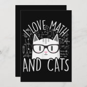 Invitation J'aime les maths et les chats Chaton mignon Chat (Devant / Derrière)