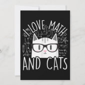 Invitation J'Aime Les Maths Et Les Chats Cute Kitty Chat (Devant)