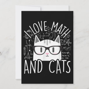 Invitation J'Aime Les Maths Et Les Chats Cute Kitty Chat