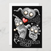 Invitation J'aime les Monstres parce que les Gens Sont Nuls (Devant / Derrière)