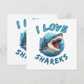 Invitation J'aime les requins Fisher (Devant / Derrière)
