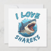 Invitation J'aime les requins Fisher (Dos)