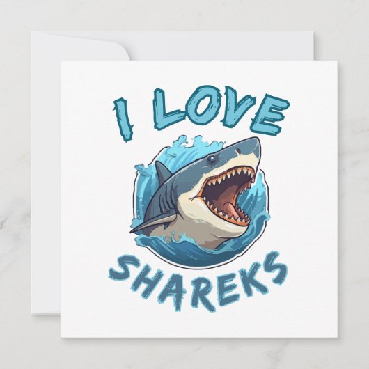 Invitation J'aime les requins Fisher (Devant)