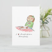 Invitation J'aime les tomates vertes frites (Debout devant)