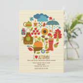 Invitation J'aime l'invitation d'automne (Debout devant)