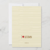 Invitation J'aime l'invitation d'automne (Dos)