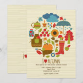 Invitation J'aime l'invitation d'automne (Devant / Derrière)
