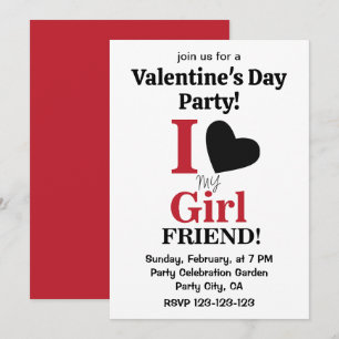 Invitation J'aime ma petite amie Saint Valentin
