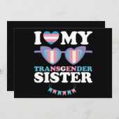 Invitation J'aime ma soeur transgenre Famille Trans LGBTQ (Devant / Derrière)