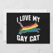 Invitation J'Aime Mon Chat Gay Funny Rainbow Pride Lgbt (Devant)