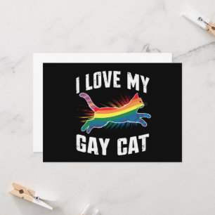 Invitation J'Aime Mon Chat Gay Funny Rainbow Pride Lgbt
