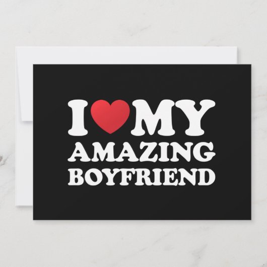 Invitation J'Aime Mon Petit Ami Extraordinaire Je Coeur Mon B (Devant)