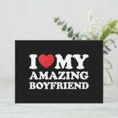 Invitation J'Aime Mon Petit Ami Extraordinaire Je Coeur Mon B (Debout devant)