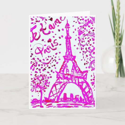 Invitation J'aime Paris Card<Blank Inside> (Devant)