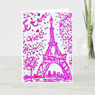 Invitation J'aime Paris Card<Blank Inside>